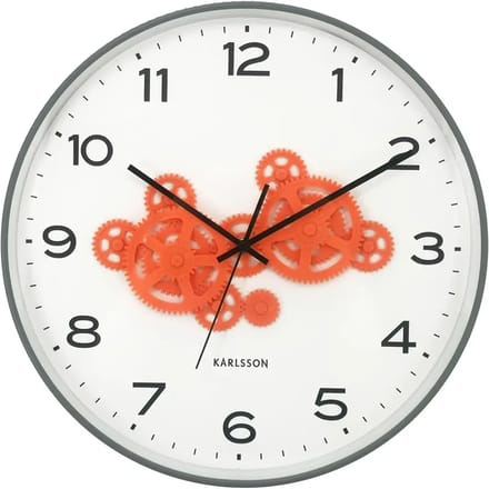 Karlsson Wandklok Open Gear - Grijs - 40.8x40.8x40.8cm - Wandklok Modern