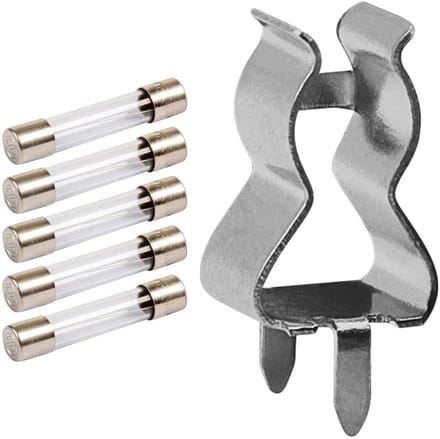 VLTG Zekeringhouder clips 5x20mm - 2A - Klein - T(traag) - inclusief 5x Glaszekeringen