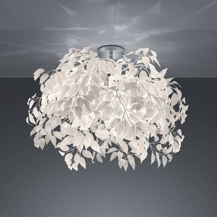 Reality Leuchten Plafondlamp Leavy, chroom/wit, Ø 70 cm, kunststof