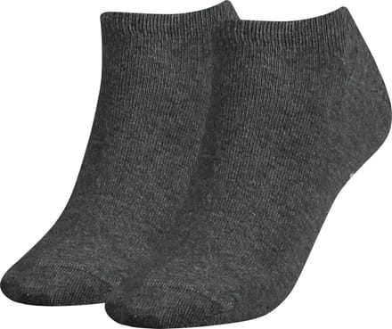 Tommy Hilfiger damessokken Sneaker (2-pack) - korte enkelsok katoen - grijs melange