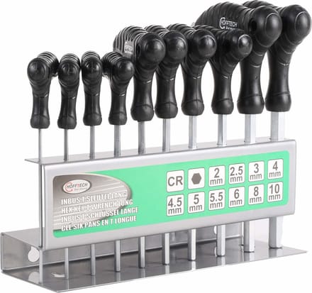 Hofftech T-greep inbussleutelset - Ergonomisch - 2-10 mm - Inclusief opbergrek - 10 stuks