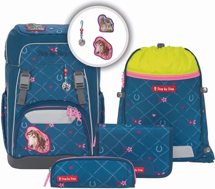 Step by Step schooltas Giant Schulranzen-Set 5-delig Horse Lima donkerblauw