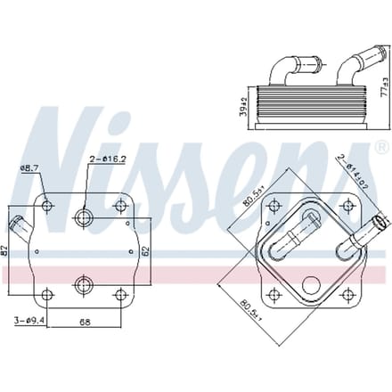 Olie radiator, motorolie NISSENS 91378