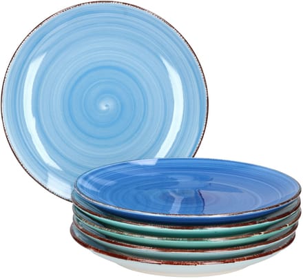 Set van 6 dessertbordjes Blauw 18,5cm