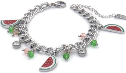 Watermeloen Armband – RVS – 16-21cm – Fris & Fruitig