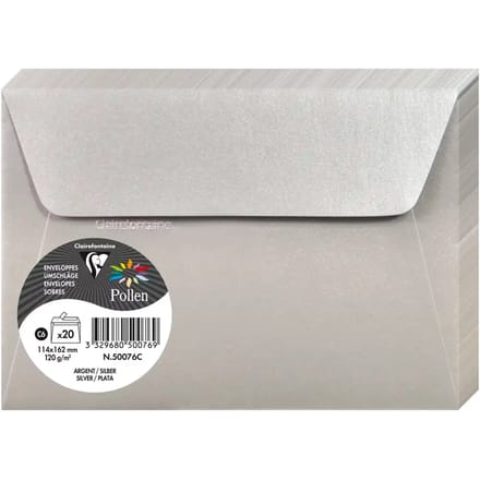 Stuifmeel van Clairefontaine enveloppe C6, zilver