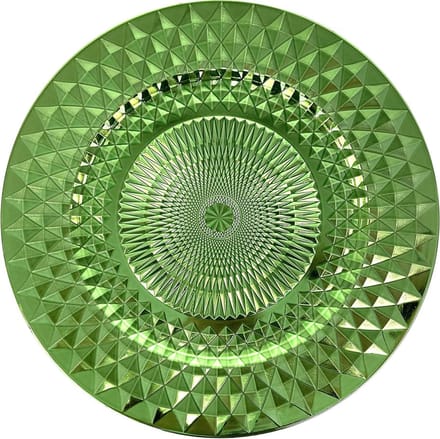 Dinerborden - Lader Platen - Elegante Tafeldekking - Zware Kwaliteit - 13 inch - Groen