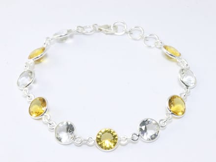 Zilveren armband met citrien en bergkristal