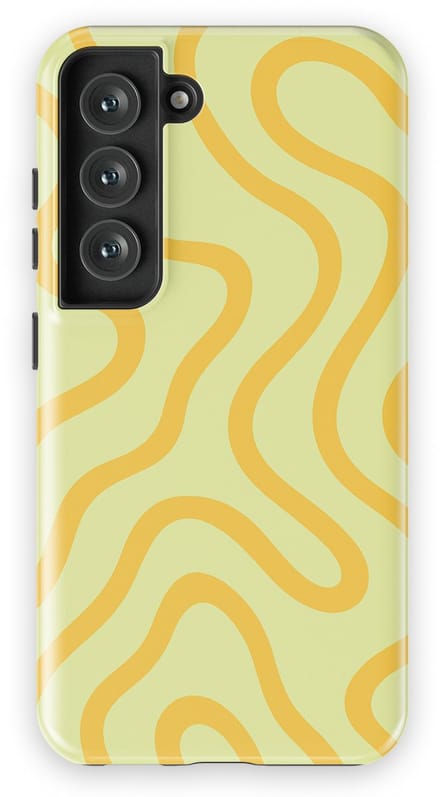 DripCase Curvy Lines Hoesje Samsung Galaxy S23 FE | Backcover met Mag | Design Tough Case Samsung Galaxy S23 FE Lemon Loop