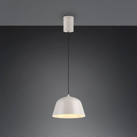 Reality Leuchten Hanglamp Tova, lichtgrijs, Ø 30 cm, metaal, E27