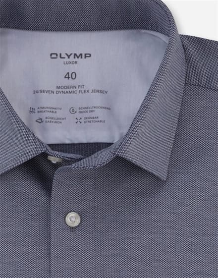 business overhemd Olymp Luxor 24/7 modern fit grijs jersey
