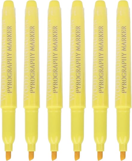 Houtbrand Pen - Schroeistift Marker - Houtbewerking Projecten - Brede Punt Ontwerp - 6 Stuks - Bruin