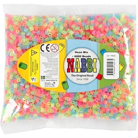 Nabbi Medium Tube Kralen Neon Mix - 6000 stuks