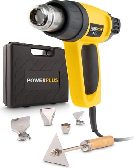 Powerplus POWX1025 Heteluchtpistool - 2000W - LCD display - 50°-630°C - 200-500l/min - Incl. Opbergkoffer en 5 accessoires
