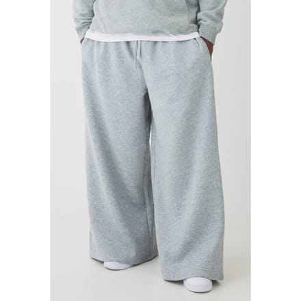 Plus Essential Extreme Wide Leg Joggers | Grey Marl | Size 4XL