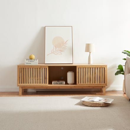 TV meubel Ypäjä 150x42x50 cm bamboe naturel [en.casa]