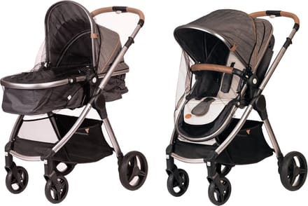 Babyono - Klamboe / Muggennet voor kinderwagen - Universeel - Zwart