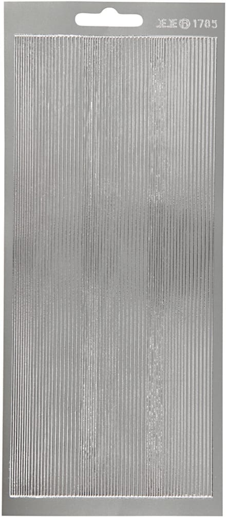 Stickers, randen, vel 10x23 cm, zilver, 1 vel