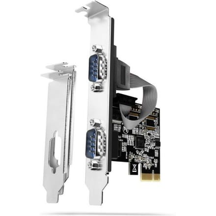 AXAGON PCEA-S2N - PCIe Adapter - 2x Seriële Poort (DB9) - ASIX AX99100 Chipset - Low Profile