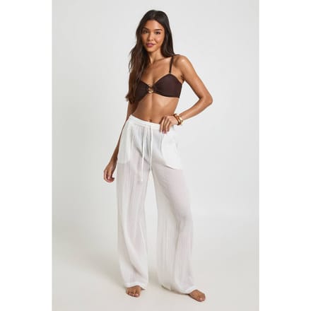 boohoo Dames Strandbroek Met Schelpenversiering | Ecru | Maat: Small