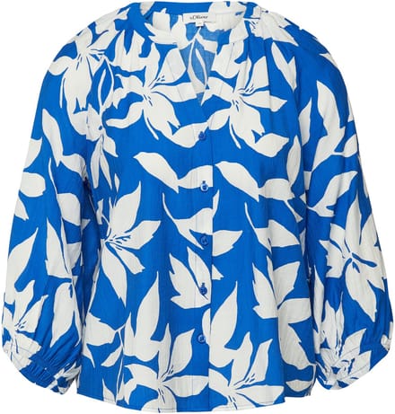 Gestructureerde Viscose Blouse met Plooien en 3/4 Raglan Mouwen Dames s.Oliver