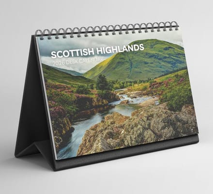 Staande Bureaukalender 2026-2027 Schotse Natuur Landschappen