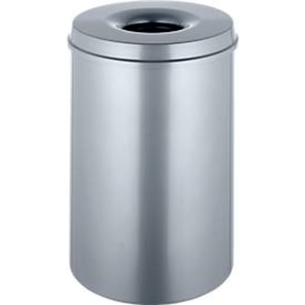 Afvalverzamelaar 30 l, zelfblussend, romp zilver/deksel zilver