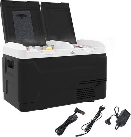 Draagbare elektrische koelbox met 2 zones, 40 l, -20 °C, ideaal voor onderweg