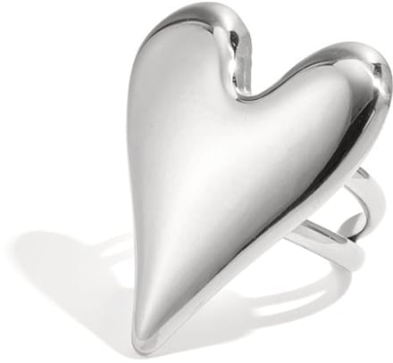 Statement ring met groot hart