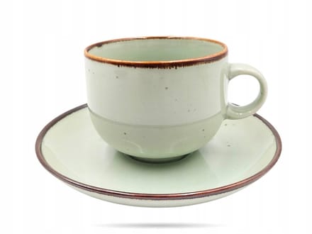 Porseleinen Kop & Schotel 250ml Rustieke Munt - Bogucice