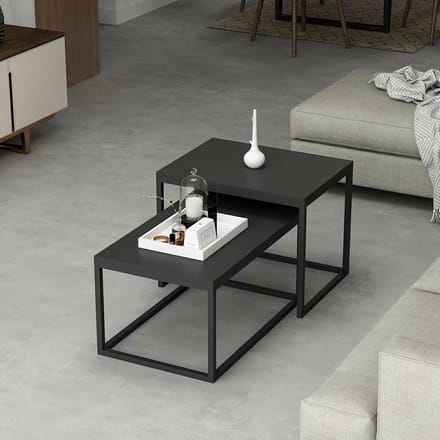 Salontafel set van 2 Aabenraa zwart mat