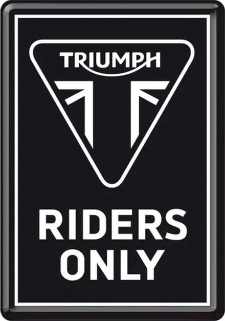 Metal Card Triumph Riders Only 10x14 cm ansichtkaart