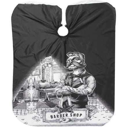 Tablier imperméable pour salon de coiffure, cape de coupe de cheveux, robe de barbier antistatique, 150 x 135 cm black
