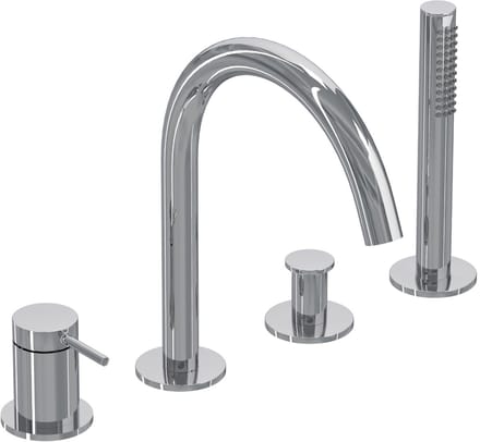 IVY Bond Badrandcombinatie 4-Gats Mengkraan met Draaibare Uitloop en Uittrekbare Handdouche - Chroom