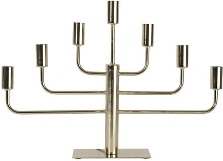Star Trading messingkleurige kandelaar 'Pix' van metaal, 7-armig, E14, netvoeding, glanzend, H 40 cm, B 57 cm