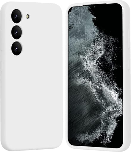 Solid hoesje Geschikt voor: Samsung Galaxy S23 Plus Soft Touch Liquid Silicone Flexible TPU Rubber - Wit