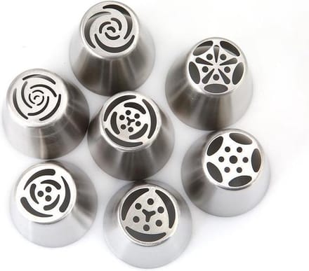 Spuitmondjes - RVS - Russische - bloemen - Set van 7 stuks voor wegwerp spuitzak