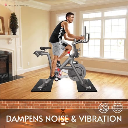 Fietsmat - Hometrainer Mat - Bescherm Vloer - 6 mm Dik - Dubbele Mat - Zwart