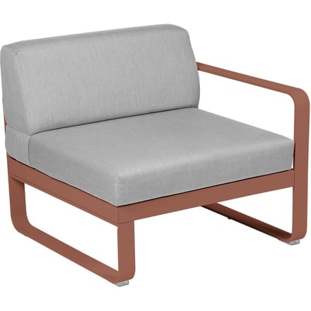 Fermob BELLEVIE Fauteuil Module rechts - 20 okerrood - 79 Flanelgrijs