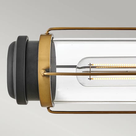 Hinkley LED Wandlamp Masthead | 2X E27 Max 40W | IP44 | Dimbaar | Heritage Brass & Black