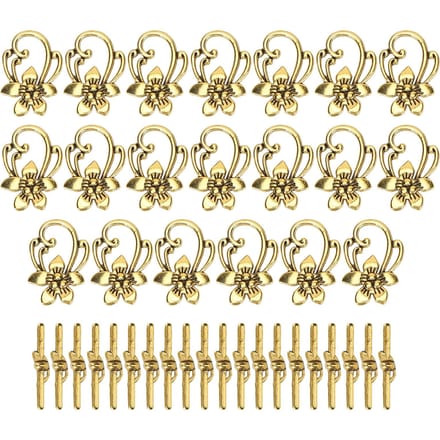 20 Sets Armband Tuimelsluiting Goud Retro Legering Bloemvorm OT Gesp Sieraden Accessoires beige
