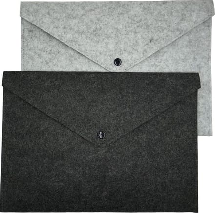 Aktetas Vilt - 2 Stuks - Lichtgrijs & Donkergrijs - Documenten Houder A4 - Laptopsleeve - Documentenmap - Documententas - Sleeve voor Documenten