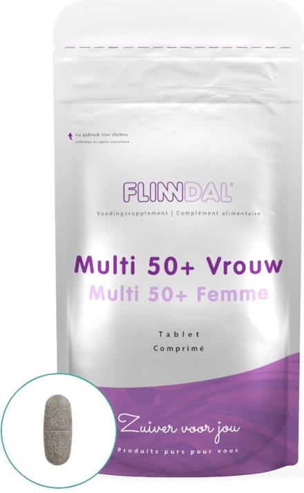 Flinndal Multi 50+ Tabletten - Multivitamine Voor Behoud van Vitaliteit - Voor Vrouwen van 50 tot 70 Jaar - 30 Tabletten