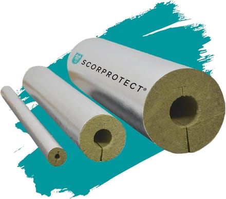 Steenwol Buisisolatie met Aluminium Afwerking 28x20 mm - 1 Meter