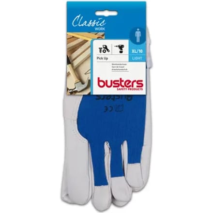 Busters Handschoenen Pick-up Leder Wit/blauw M10