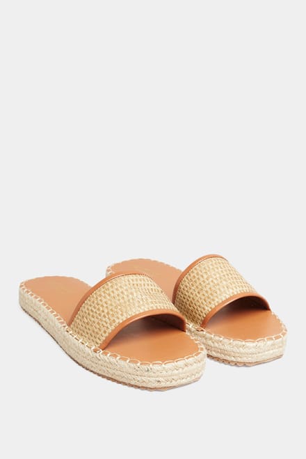 Yours Espadrillemuiltjes In Een Brede Pasvorm In Bruinsize 41E
