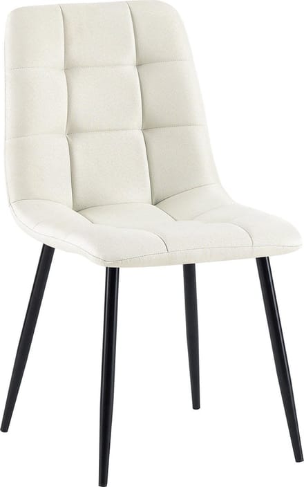 CLP Antibes Eetkamerstoel - Zonder armleuning - Metaal frame - Stof/creme