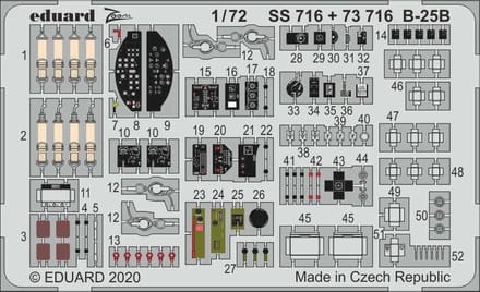 Eduard Modelbouwdecoratie - 73716 Accessoires for B-25B - Photo-etch