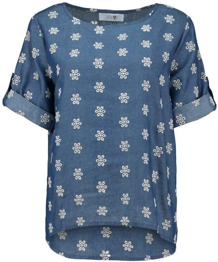 Hailys - Dames Blouse - Blue Denim - L