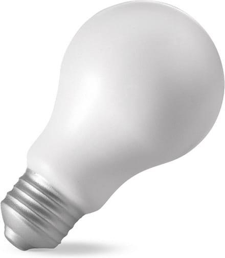 Stressbal lampbolletje - gloeilamp - 10 cm - knijpballetje - rustgevend